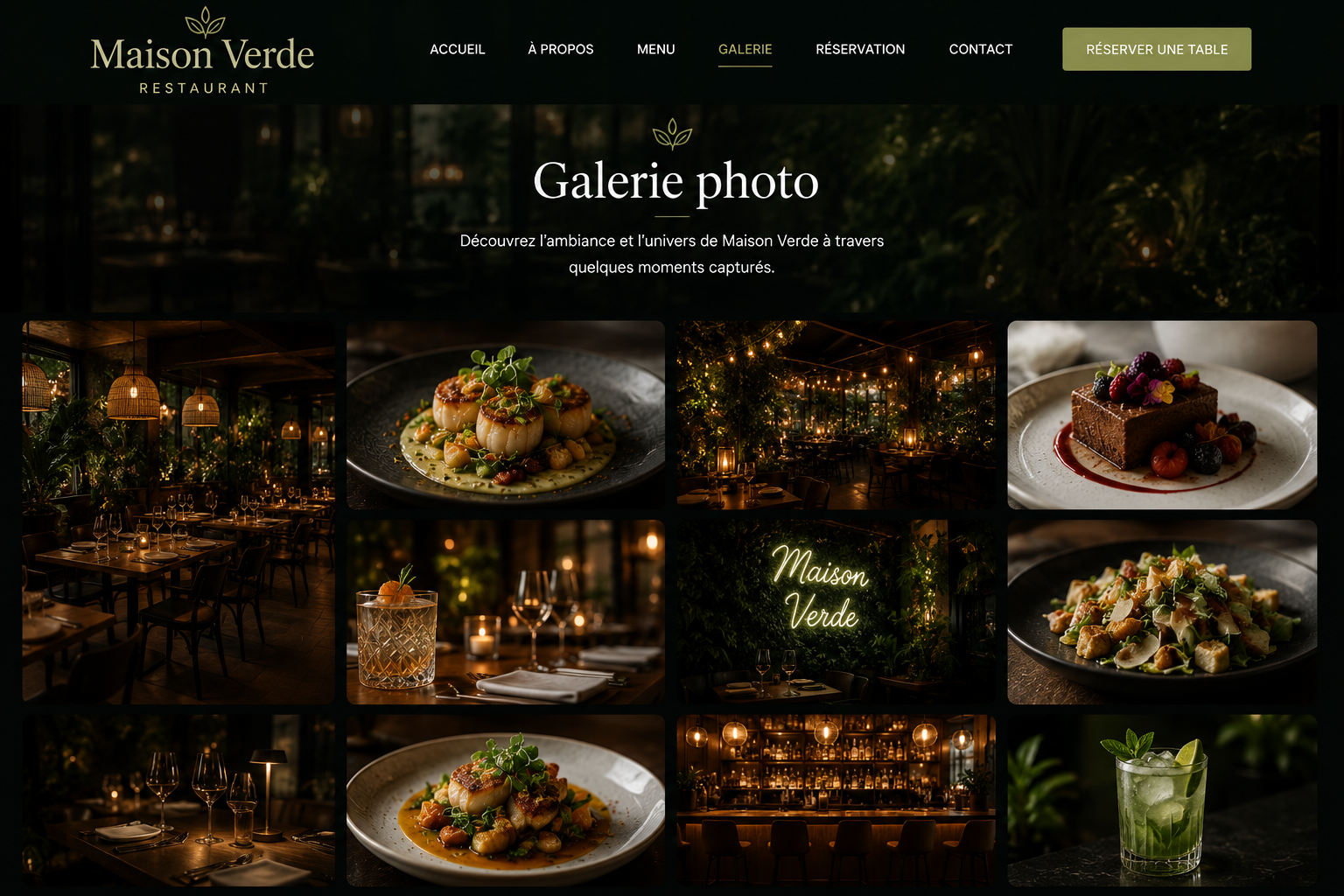 Integration HTML/CSS/JS pour restaurant - apercu 3